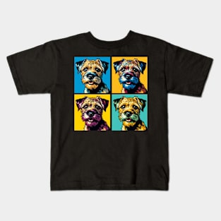 Border Terrier Pop Art - Dog Lovers Kids T-Shirt